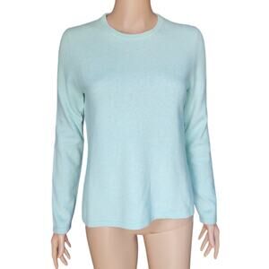 Land's End Sweater Womans Medium Cashmere Purple Pullover Green Layer Mint